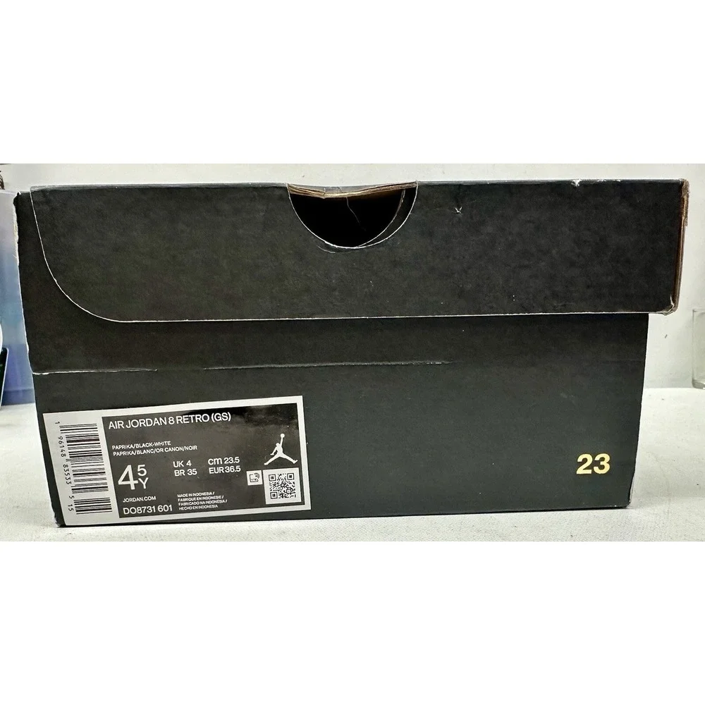 Air Jordan 8 Retro GS‎ Paprika Sneakers DO8731 601 / US 4.5 Y  w/ Box